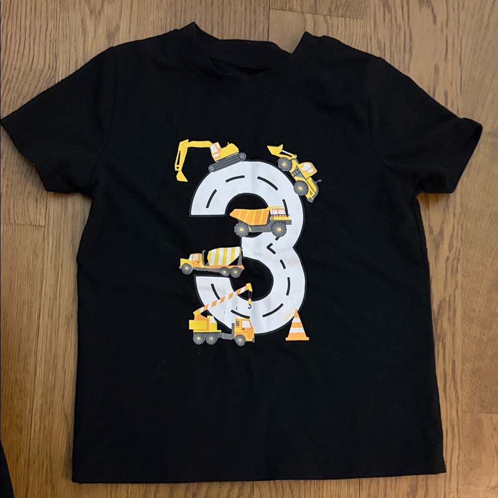 Black T-Shirt with Construction Number 3